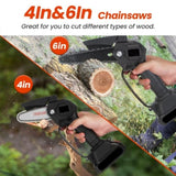 3-in-1 Cordless Electric Pole Saw & Mini Chainsaw & Grass Trimmer Kit with Adjustable Length 2Pcs 17963644