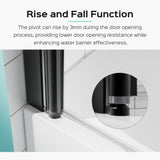 34" W x 58" H Frameless Folding Pivot Bathtub Door, 1/4" Thick SGCC Clear Tempered Glass Door, W1552P173132