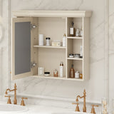 35'' x 28'' Blue Wall Mounted Bathroom Storage with Mirror Door, Modern Bathroom Wall WF323692AAY