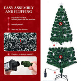 6ft Pre-lit Artificial Christmas Tree, Spruce Tree with Color-Changing Fiber Optic Lights, 185 Warm 26985925