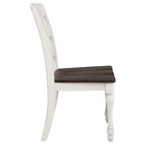 Dark Cocoa and White Ladder Back Side Chair B062P153703