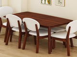 Rubberwood Dining Table Set, 1 Rectangular Table 4 Upholstered Chairs 1 Bench, Dark Walnut 33779655
