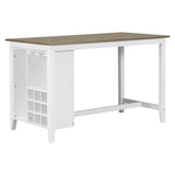 5-Piece Multi-Functional Rubber Wood Counter Height Dining Set with Padded Chairs and Integrated 9 61512091