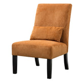 ZUN Pisano Contemporary Chenille Fabric Armless Accent Chair with Pillow, Orange T2574P164501