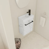 16'' Floating Wall-Mounted Vanity with Ceramic Sink & Soft-Close Cabinet Door, For Small W999P236337