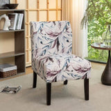 Capa Print Fabric Armless Contemporary Accent Chair, Purple Floral T2574P205964
