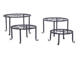 4 Plant Shelves with 4-1 Round Pattern in Black Baking Paint 87824548