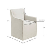 ZUN Skirted Dining Arm Chair with Casters B035P203224