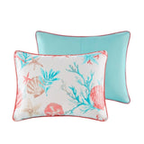 7 Piece Cotton Sateen Comforter Set Coral Queen B03596888