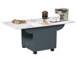 39.4" Wood Folding Dining with 4 Wheels, Wood Folding End with Wheels, Folding Dining 18512493