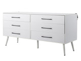 Double-row, 3-layer, 6-drawer cabinet with high legs, fabric-covered, particleboard, non-woven 02256636