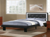 Glamours Style Twin Size Bed Diamond Tufted Padded Headboard Middle Support Legs Black Finish B011P415837