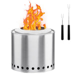 ZUN Low Smoke Fire Pit Outdoor Personal Fireplace with Portable Waterproof Cover 46367218