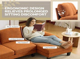 U-Shaped Convertible Sectional Sofa with 2 Chaise Lounges, 4-Seater Modular Couch with Removable & 78335151