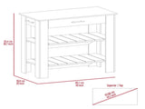 Rockaway 1-Drawer 2-Shelf Kitchen Island Black Wengue and Light Oak B06280056