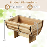 Outdoor Wooden Planter Solid Acacia Wood Half-Barrel Planter Box With Legs 90958351
