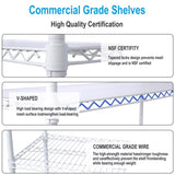 7 Tier Metal Wire Shelving Unit, 2450lbs Heavy Duty Adjustable Storage Rack with Wheels & W465142134