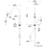 Kitchen Faucet with Pull Down Sprayer and 4 Spraying Modes Brushed Nickel Commercial 1 or 3 Hole T3177P289664
