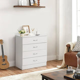PB Wood Simple 4-Drawer Nightstand Dresser with USB Ports & Outlet, White 52546422