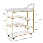 ZUN 6-Tier Bar Cart, Slide Bar Serving Cart, Retro Style Wine Cart for Kitchen, Beverage Cart with Wine 72057889