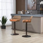 ZUN COOLMORE Modern Swivel Bar Stools Set of 2 Adjustable Counter Height Chairs with Footrest for W39594824