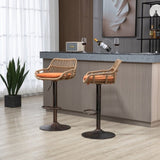 ZUN COOLMORE Modern Swivel Bar Stools Set of 2 Adjustable Counter Height Chairs with Footrest for W39594824