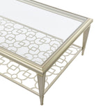 ZUN ACME Zaba Coffee Table, Glass Top & Champagne Finish LV02785