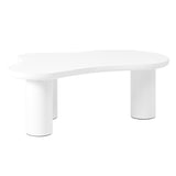 ZUN ON-TREND 44'' x 25.9'' Easy Assembly Cloud Coffee Table with 1.5'' Thick Tabletop, Cream Style N721P190395K