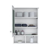 Vina Medicine Cabinet with Mirror Door 29" High Cabinet Organizer with Three concealed Shelves and B200P235867