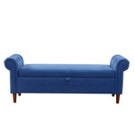 ZUN Multifunctional Storage Rectangular Sofa Stool- Navy Blue 86408578