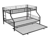 Twin Over Full with trundle Metal Bunk Bed , No Box Spring Needed, Easy Assemble W311P297436