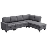 ZUN [New] 104.3*78.7" Modern L-shaped Sectional Sofa,7-seat Linen Fabric Couch Set with 68288561