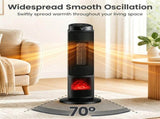 Black 1500W PTC Portable Fireplace Space Heater, Quiet 35dB Electric Heater with Tip-Over Overheat 01488461
