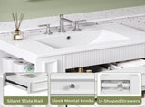 30'' Wall Mounted Bathroom Vanity, Floating Bathroom Storage Cabinet with 2 Drawers, 3 Holes Single N710P334915K