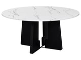 Round Dining Table for 4, 43-Inch Faux Marble Top, Mid-Century Modern Round Dining Table for Cafes, N752P245707K