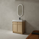 30" Freestanding Bathroom Vanity with White Resin Sink & 2 Soft-Close Cabinet Doors W999P239160
