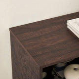 TV Stand Electric Fireplace TV Stand Glass Shelves, 3D Fireplace TV Stand LED Lights Wood W2275P257463