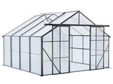 8x8 FT Double Door Polycarbonate Greenhouse Raised Base and Anchor Aluminum Heavy Duty Walk-in 52148600