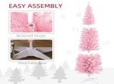HOMCOM 7' Tall Pre-Lit Slim Noble Fir Artificial Christmas Tree with 200 Warm White LED Lights and W2225137771