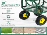 Heavy Duty Garden Hose Reel Cart with 10" Pneumatic Wheels, Large Capacity Hose Winder with Storage 87003400