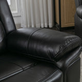 Home Theater Seating Manual Recliner Loveseat with Hide-Away Storage, Cup Holders and LED Light WF310726AAB