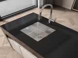 Stainless Steel Kitchen Sink, 18x18 Single Bowl, Undermount HandmadeSink in Brushed Nickel, with 28630529