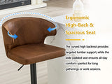 Modern rotating adjustable bar chair, suede with backrest swivel chair, suitable for kitchen bar and W2920P419851