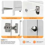 58" White French Style Fireplace TV Stand with Curved Legs for 18" Insert 57118126