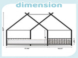 Full Size Metal House Bed Frame, Montessori Floor Bed with Safety Side Guard Rails, No Box Spring 45516107
