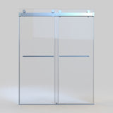 56 to 60 in. W x 76 in. H Double Sliding Frameless Soft-Close Shower Door, Premium 3/8 Inch W1573126518