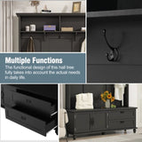 ON-TREND Modern Style Hall Tree with Storage Cabinet and 2 Large Drawers, Widen Mudroom Bench with 5 WF306450AAB