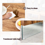 Natural Style Square MDF Coffee Table - 31.5"x31.5" with Tempered Glass Legs.Density Board GL-W1151P232702