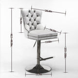 A&A Furniture,Aged and Retro PU Swivel Barstools Adjusatble Seat Height from 26-33 Inch, Modern Bar W1143P195203