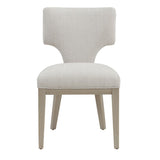 Ivory and Champagne Side Chair with Padded Seat B062P209264